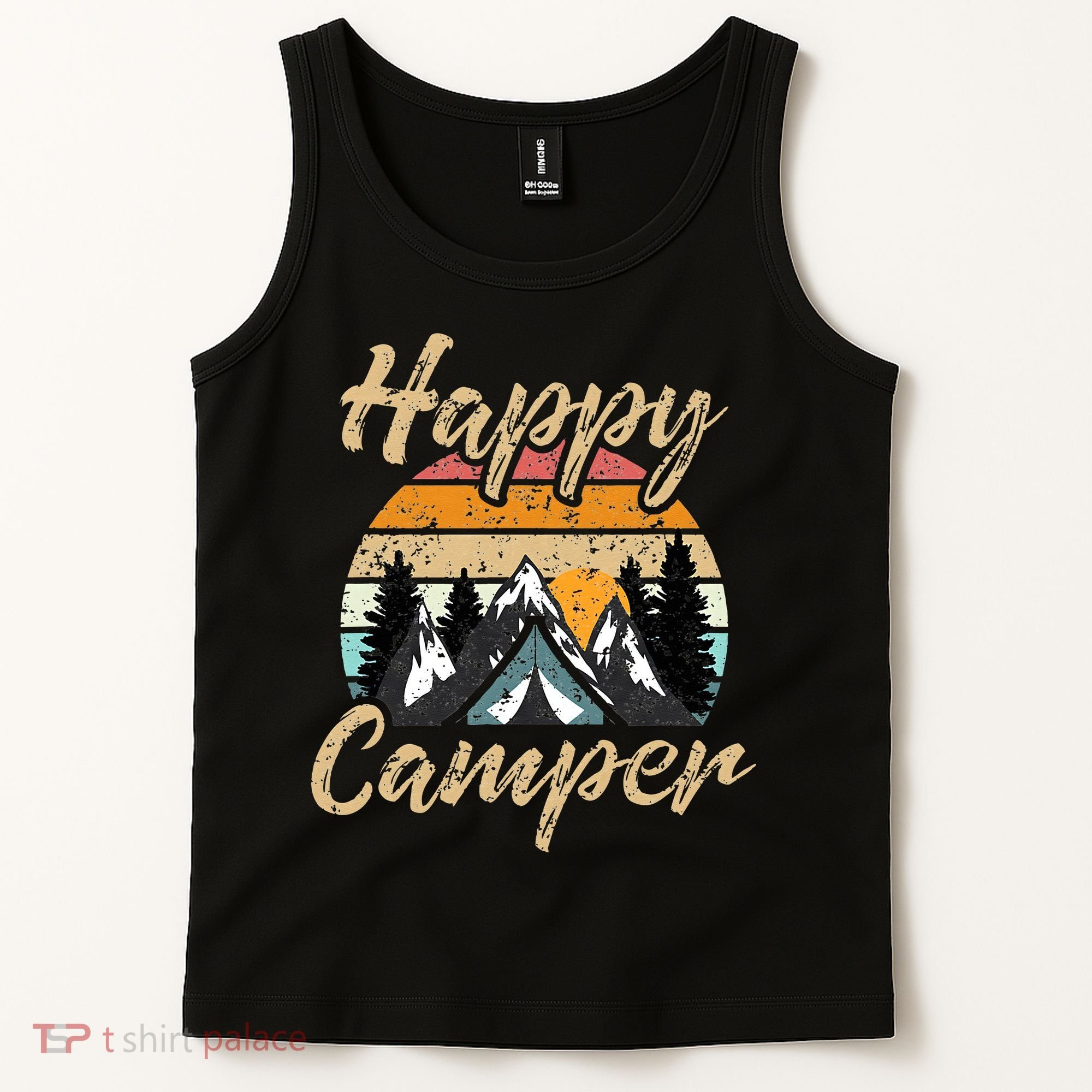 Funny Camping Hiking Lover Present Happy Camper Gift Tank Top
