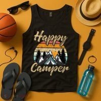 Funny Camping Hiking Lover Present Happy Camper Gift Tank Top thumb 4