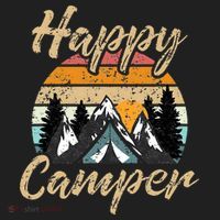 Funny Camping Hiking Lover Present Happy Camper Gift Golf Towel thumb 3