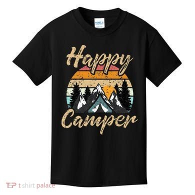 Funny Camping Hiking Lover Present Happy Camper Gift Kids T-Shirt