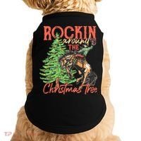 Funny Cow Horsing Rocking Around Christmas Tree Western Doggie Tank thumb 0