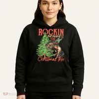 Funny Cow Horsing Rocking Around Christmas Tree Western Hoodie thumb 5
