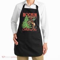 Funny Cow Horsing Rocking Around Christmas Tree Western Apron thumb 2