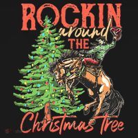 Funny Cow Horsing Rocking Around Christmas Tree Western Sweatshirt thumb 3