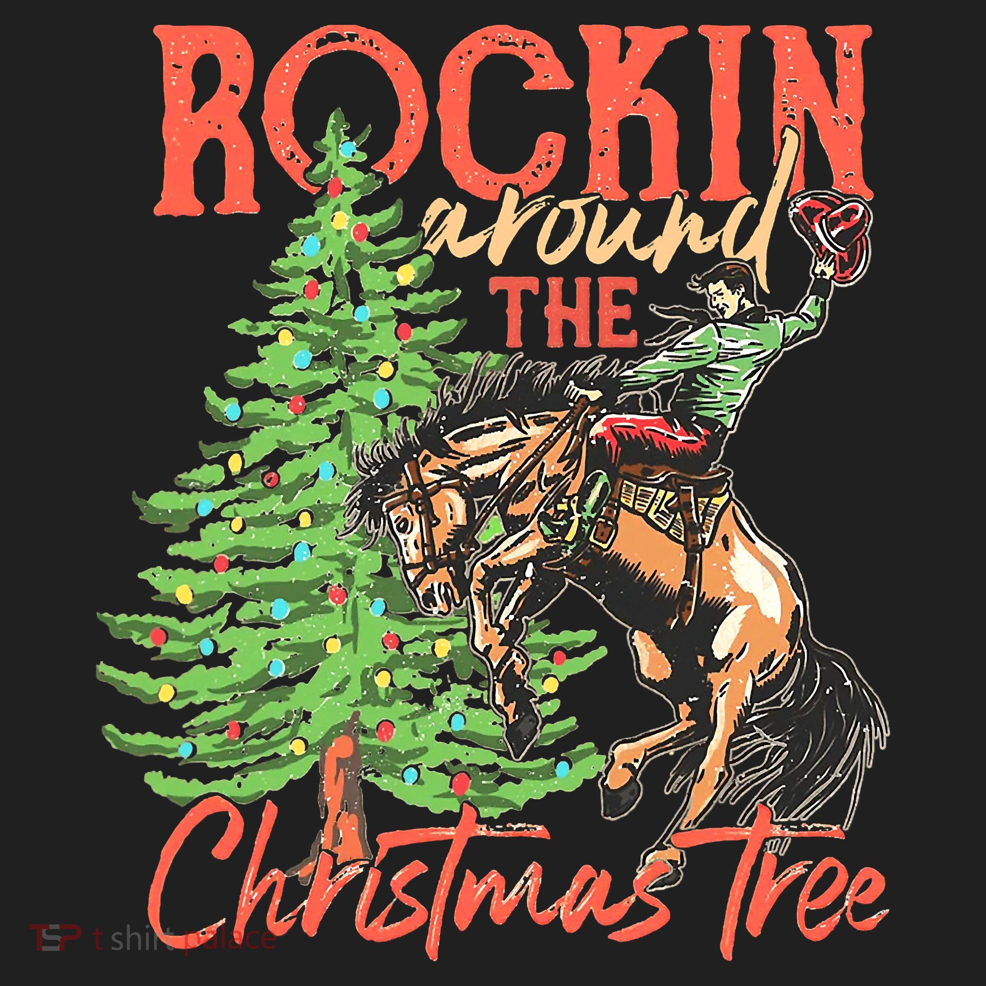 Funny Cow Horsing Rocking Around Christmas Tree Western Beanie