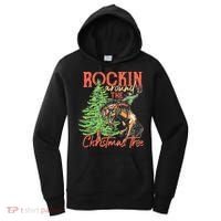 Funny Cow Horsing Rocking Around Christmas Tree Western Women's Hoodie thumb 0
