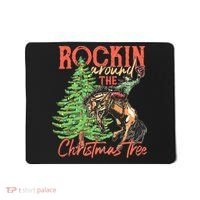 Funny Cow Horsing Rocking Around Christmas Tree Western Mousepad thumb 0