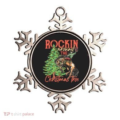Funny Cow Horsing Rocking Around Christmas Tree Western Ornament