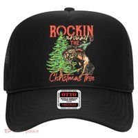 Funny Cow Horsing Rocking Around Christmas Tree Western Hat thumb 0