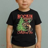 Funny Cow Horsing Rocking Around Christmas Tree Western Toddler T-Shirt thumb 2