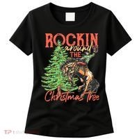 Funny Cow Horsing Rocking Around Christmas Tree Western Women's T-Shirt thumb 0