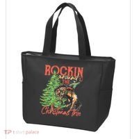 Funny Cow Horsing Rocking Around Christmas Tree Western Tote Bag thumb 3
