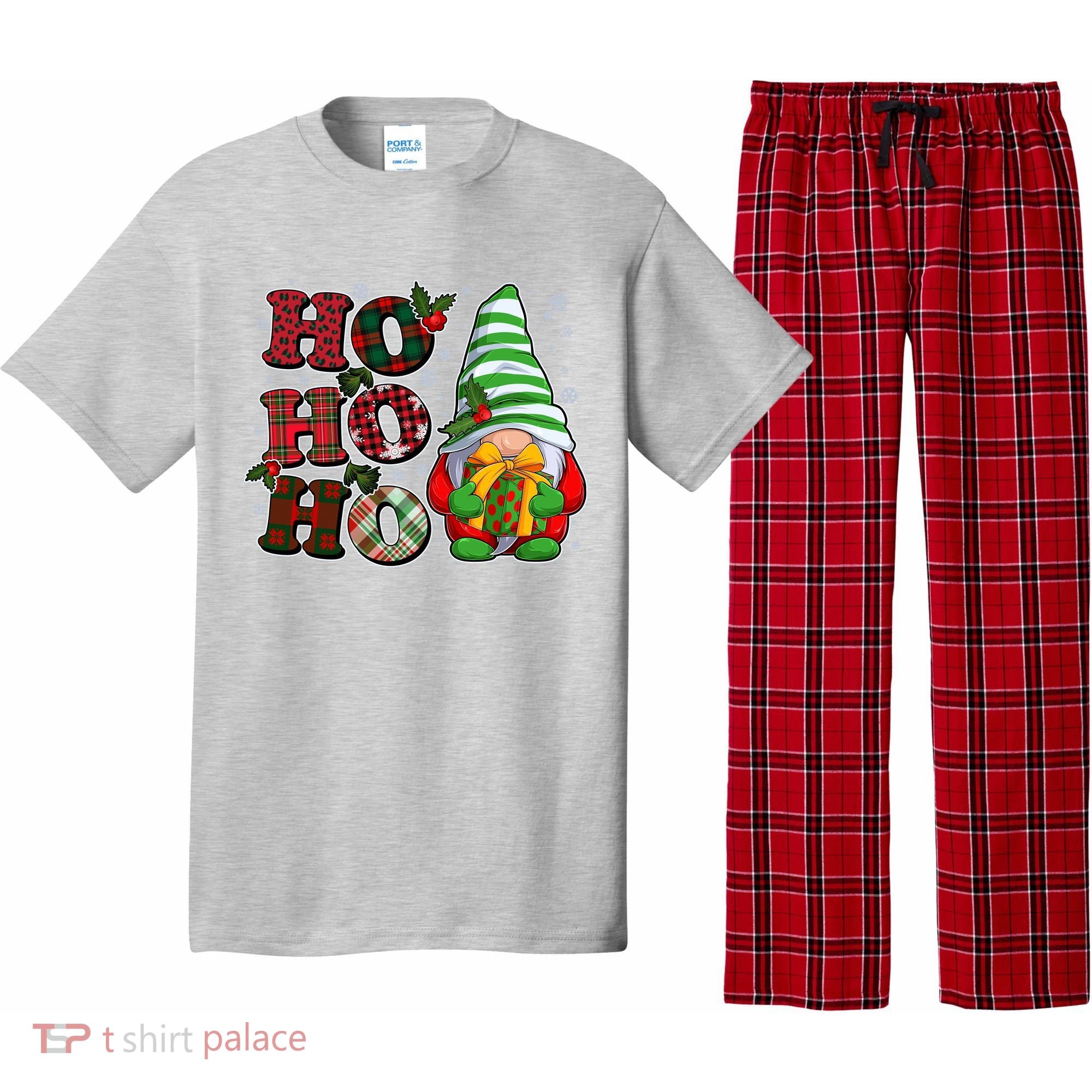 Funny Christmas Ho Ho Ho Gnome Pajama Set