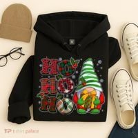 Funny Christmas Ho Ho Ho Gnome Hoodie thumb 4