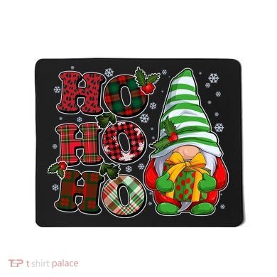 Funny Christmas Ho Ho Ho Gnome Mousepad