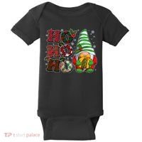 Funny Christmas Ho Ho Ho Gnome Baby Bodysuit thumb 0