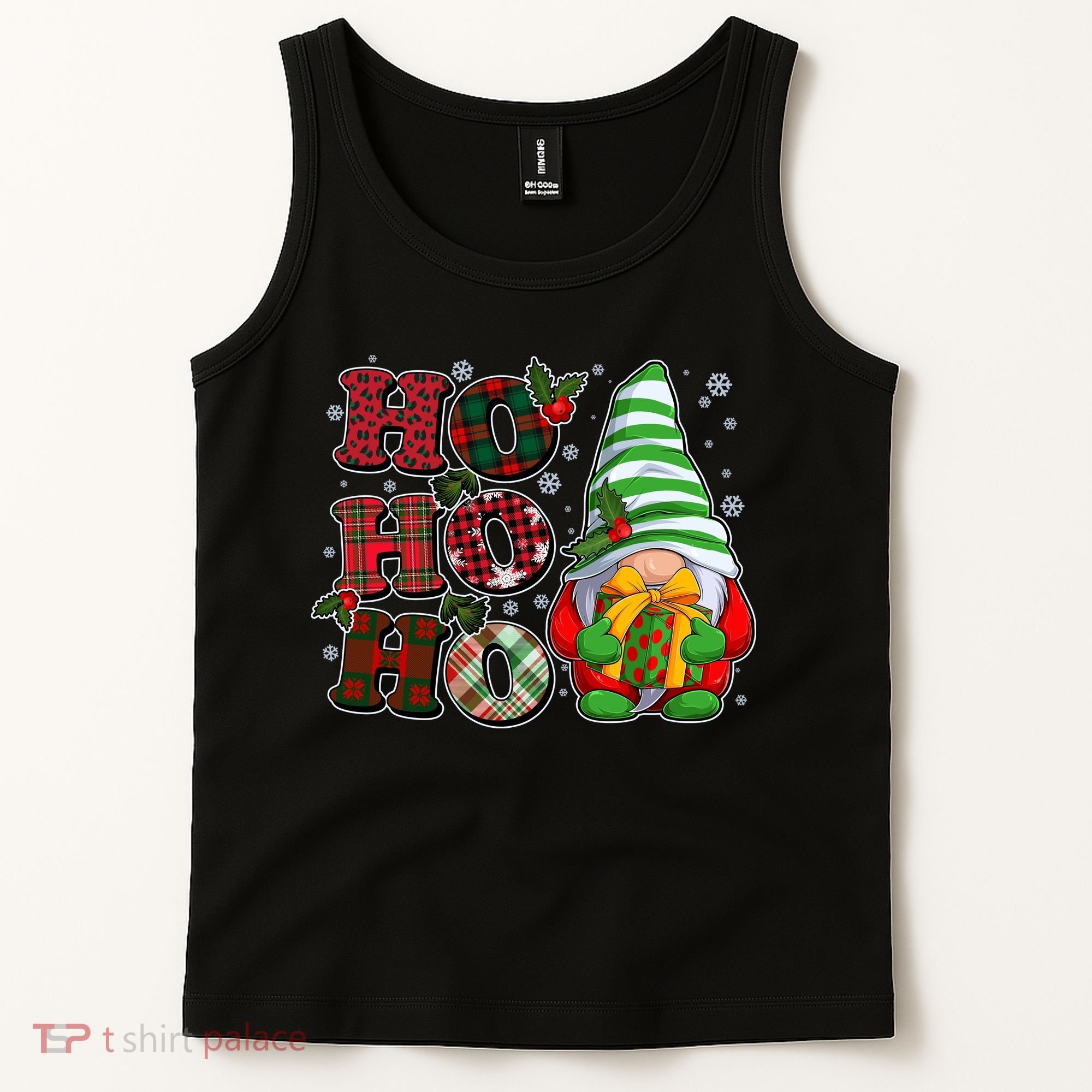 Funny Christmas Ho Ho Ho Gnome Tank Top