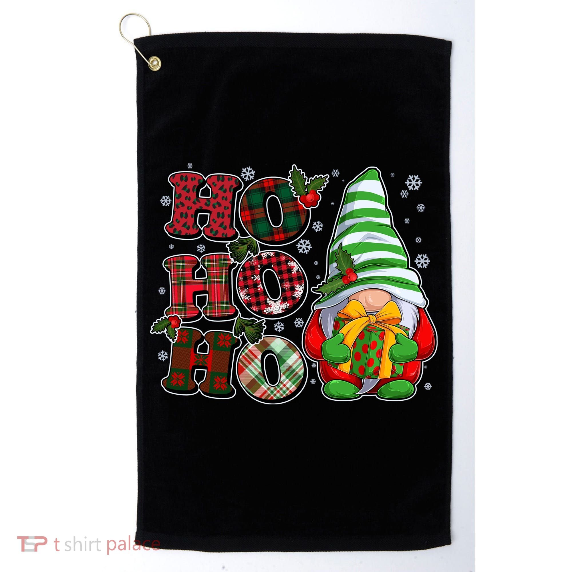 Funny Christmas Ho Ho Ho Gnome Golf Towel