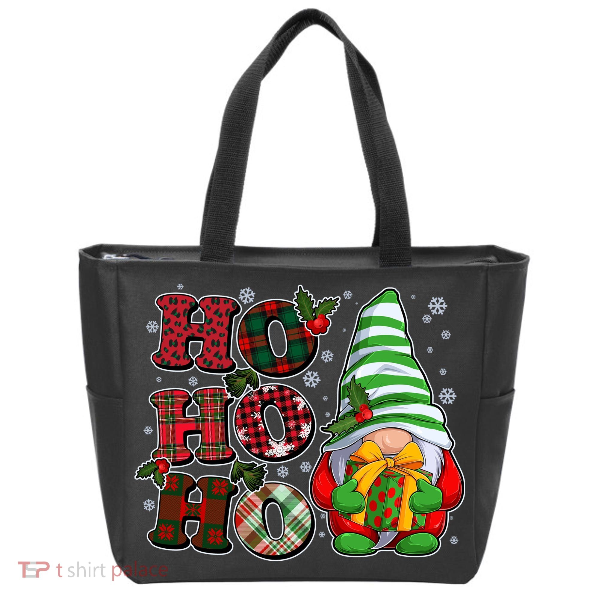Funny Christmas Ho Ho Ho Gnome Tote Bag