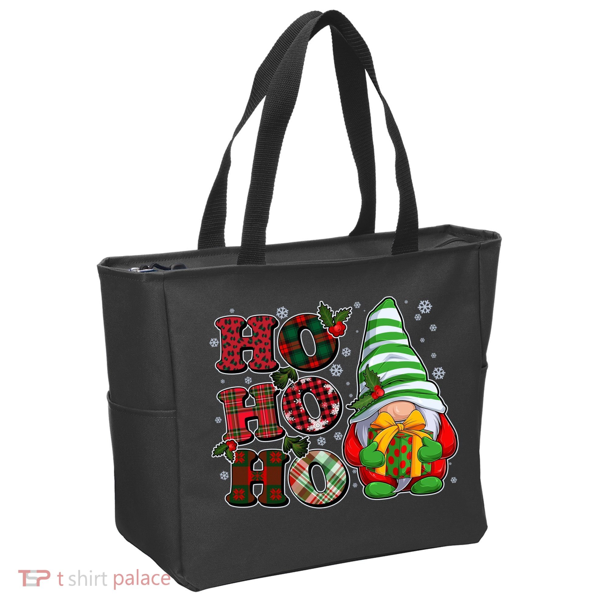 Funny Christmas Ho Ho Ho Gnome Tote Bag