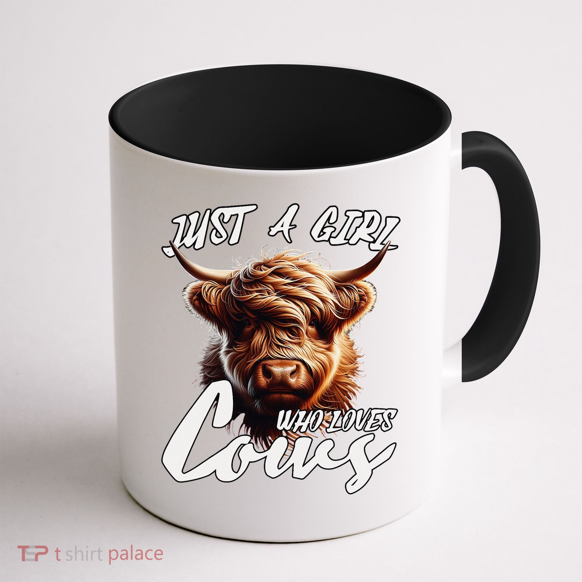 Funny Cute Highland Cow Just A Girl Who Loves Cows Coffee Mug