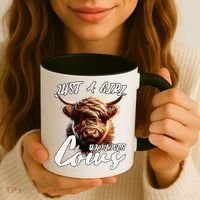 Funny Cute Highland Cow Just A Girl Who Loves Cows Coffee Mug thumb 3
