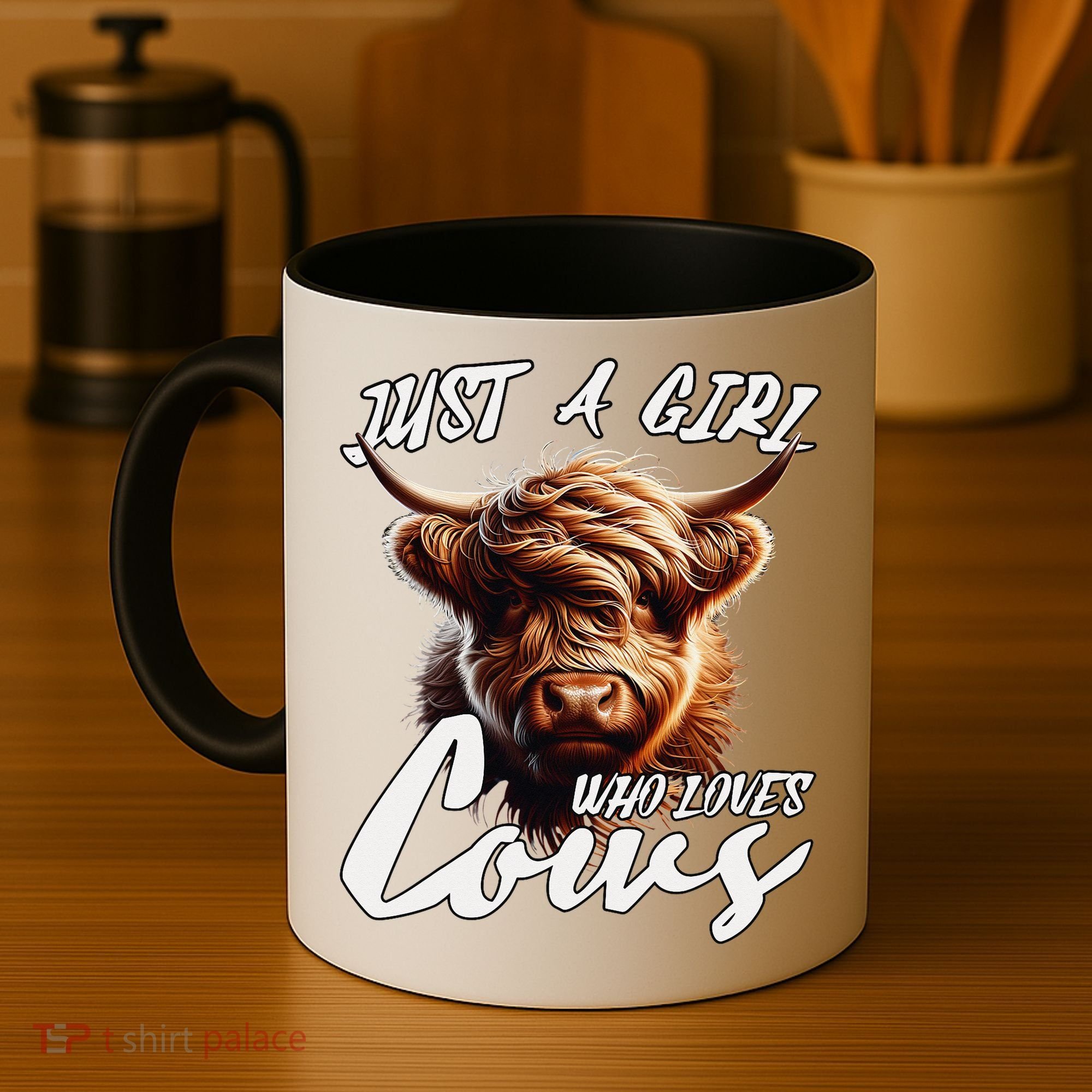 Funny Cute Highland Cow Just A Girl Who Loves Cows Coffee Mug