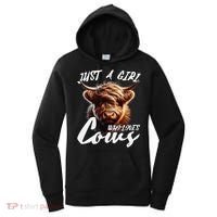 Funny Cute Highland Cow Just A Girl Who Loves Cows Women's Hoodie thumb 0