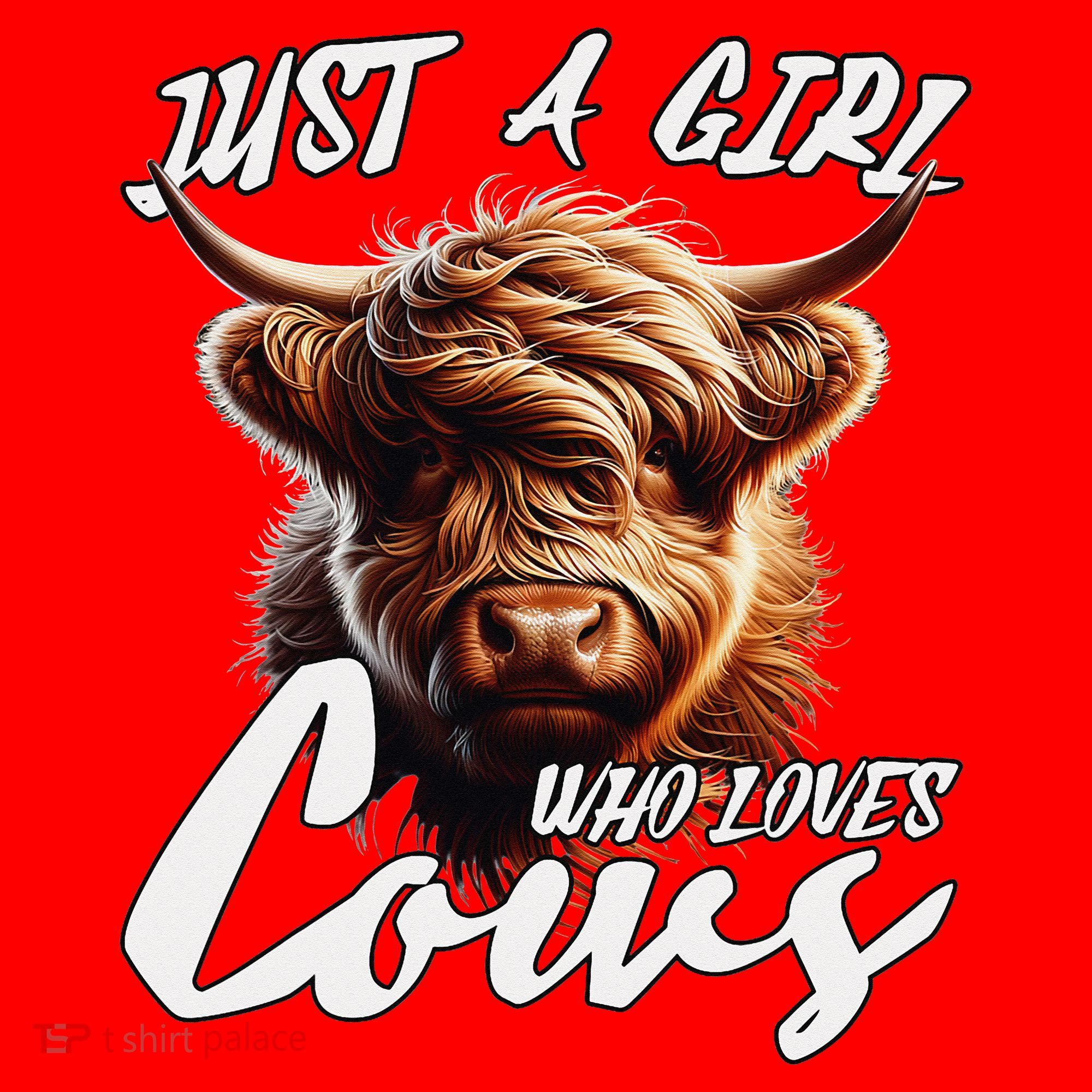 Funny Cute Highland Cow Just A Girl Who Loves Cows Santa Hat