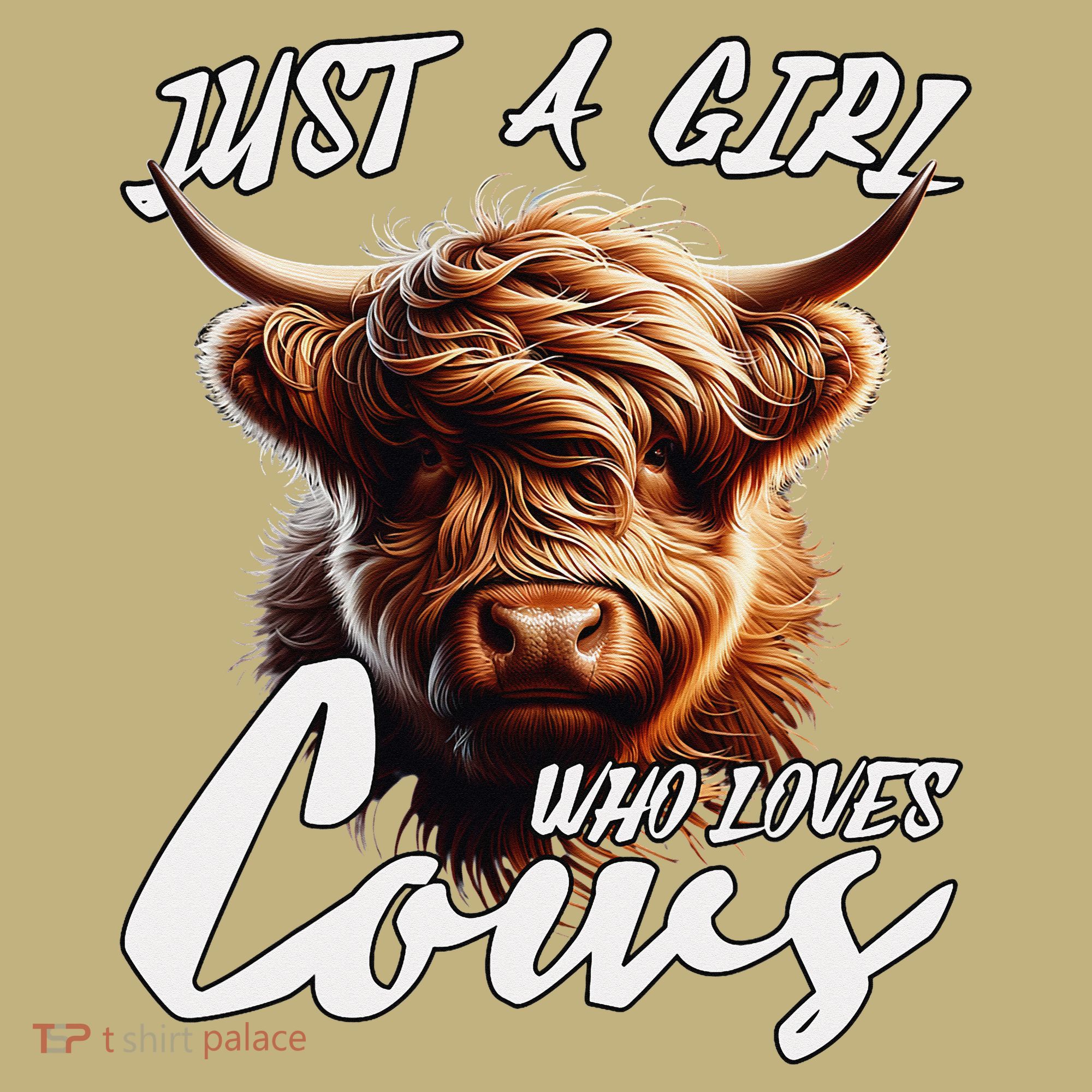 Funny Cute Highland Cow Just A Girl Who Loves Cows Polo