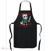 Funny Cat Horror Movies Cute Halloween For Cat Kitty Lovers Apron thumb 0