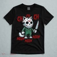 Funny Cat Horror Movies Cute Halloween For Cat Kitty Lovers T-Shirt thumb 5