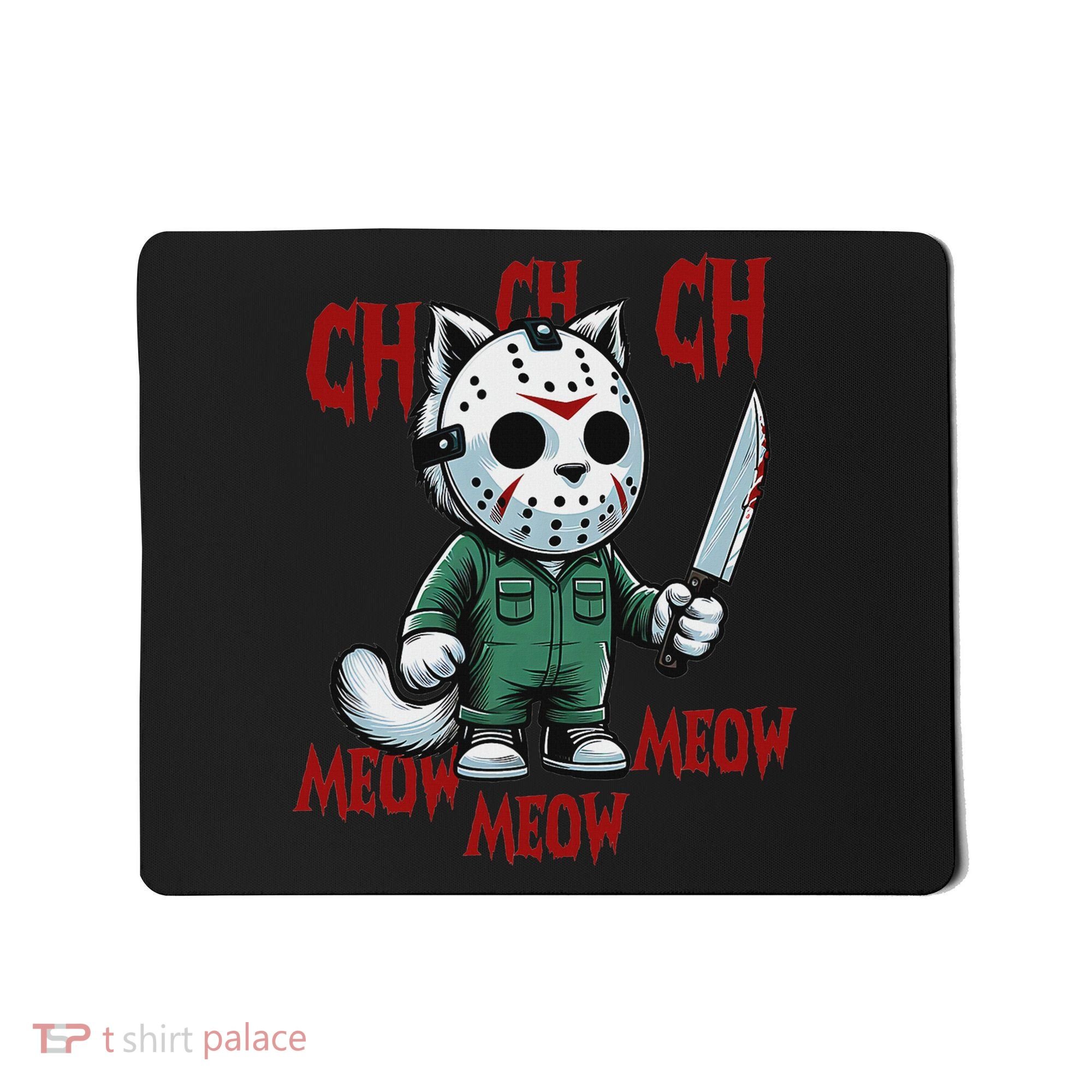 Funny Cat Horror Movies Cute Halloween For Cat Kitty Lovers Mousepad
