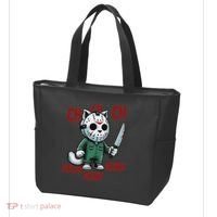 Funny Cat Horror Movies Cute Halloween For Cat Kitty Lovers Tote Bag thumb 3