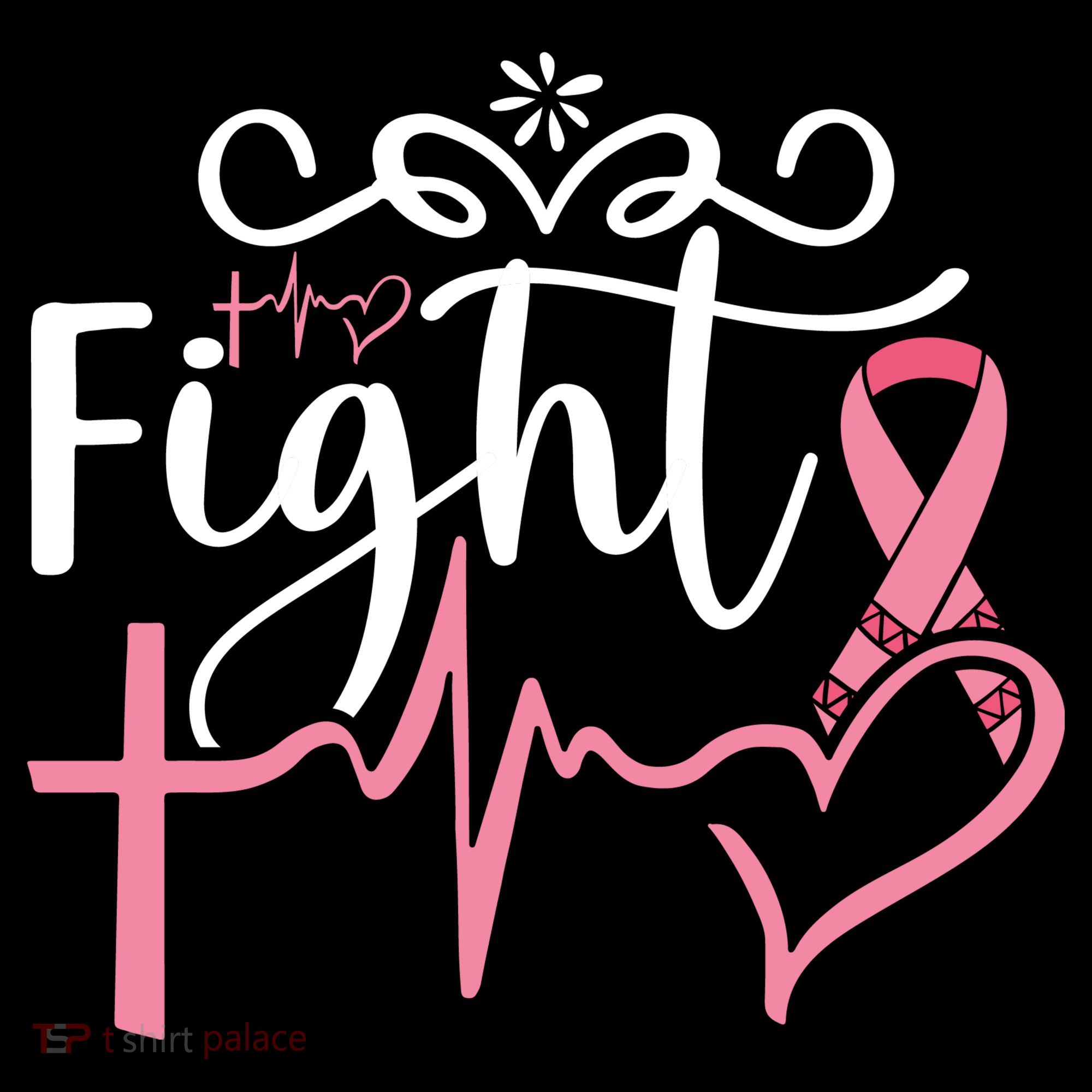 Fight Cross Heartbeat Pink Ribbon Breast Cancer Coffee Mug