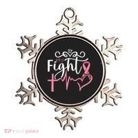 Fight Cross Heartbeat Pink Ribbon Breast Cancer Ornament thumb 0