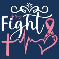 Fight Cross Heartbeat Pink Ribbon Breast Cancer Women's Hoodie thumb 2