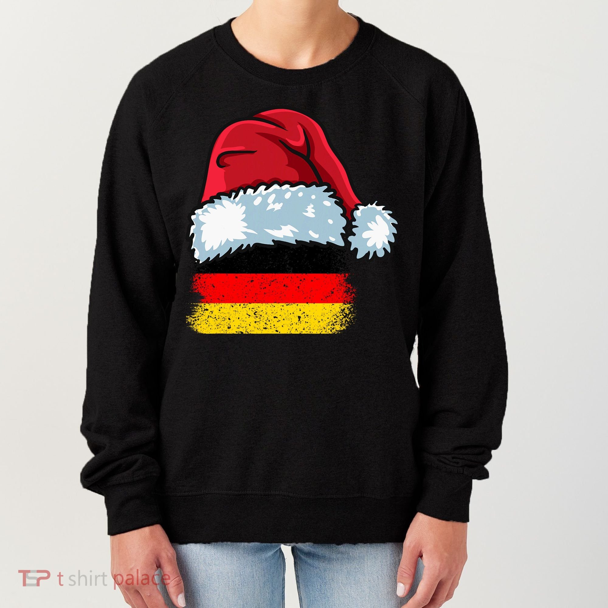 Funny Christmas Hat For Happy Germany Costume Women's Sweatshirt