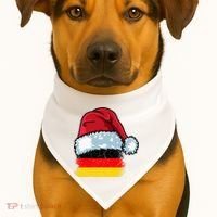 Funny Christmas Hat For Happy Germany Costume USA-Made Doggie Bandana thumb 1