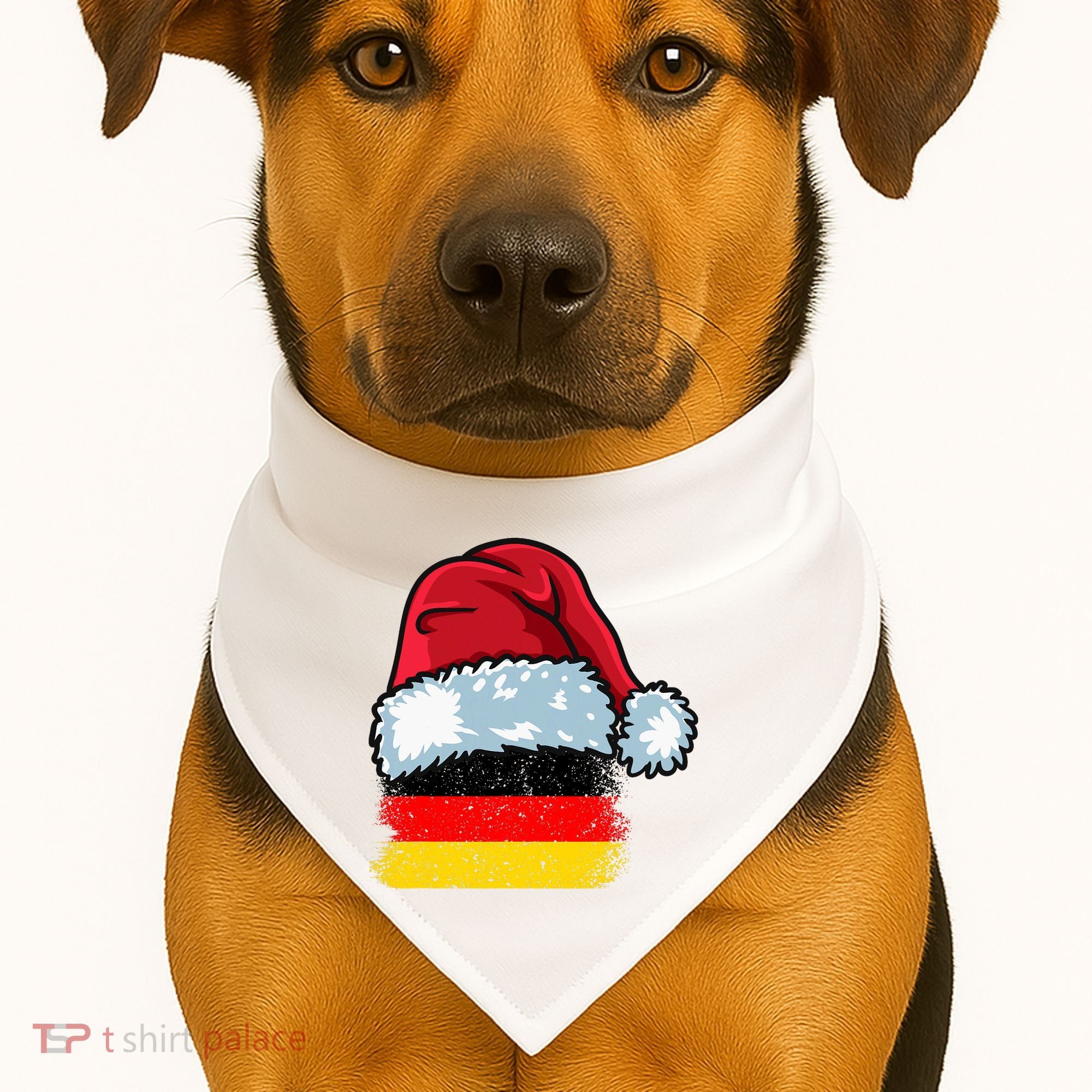 Funny Christmas Hat For Happy Germany Costume USA-Made Doggie Bandana
