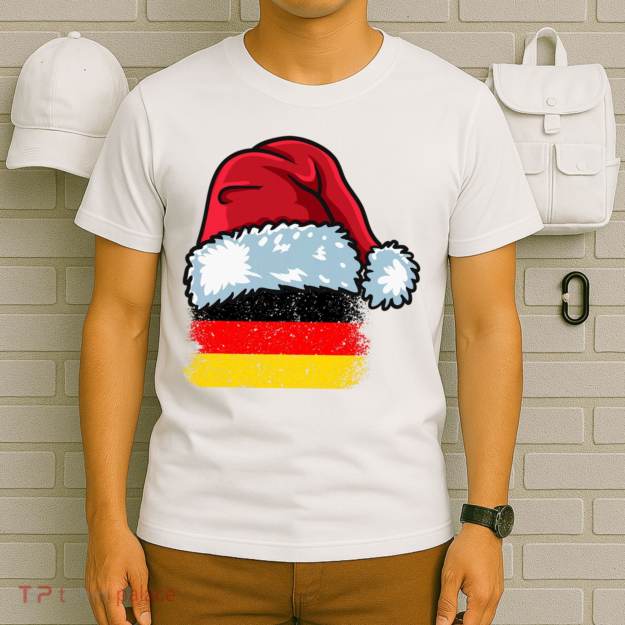 Funny Christmas Hat For Happy Germany Costume T-Shirt