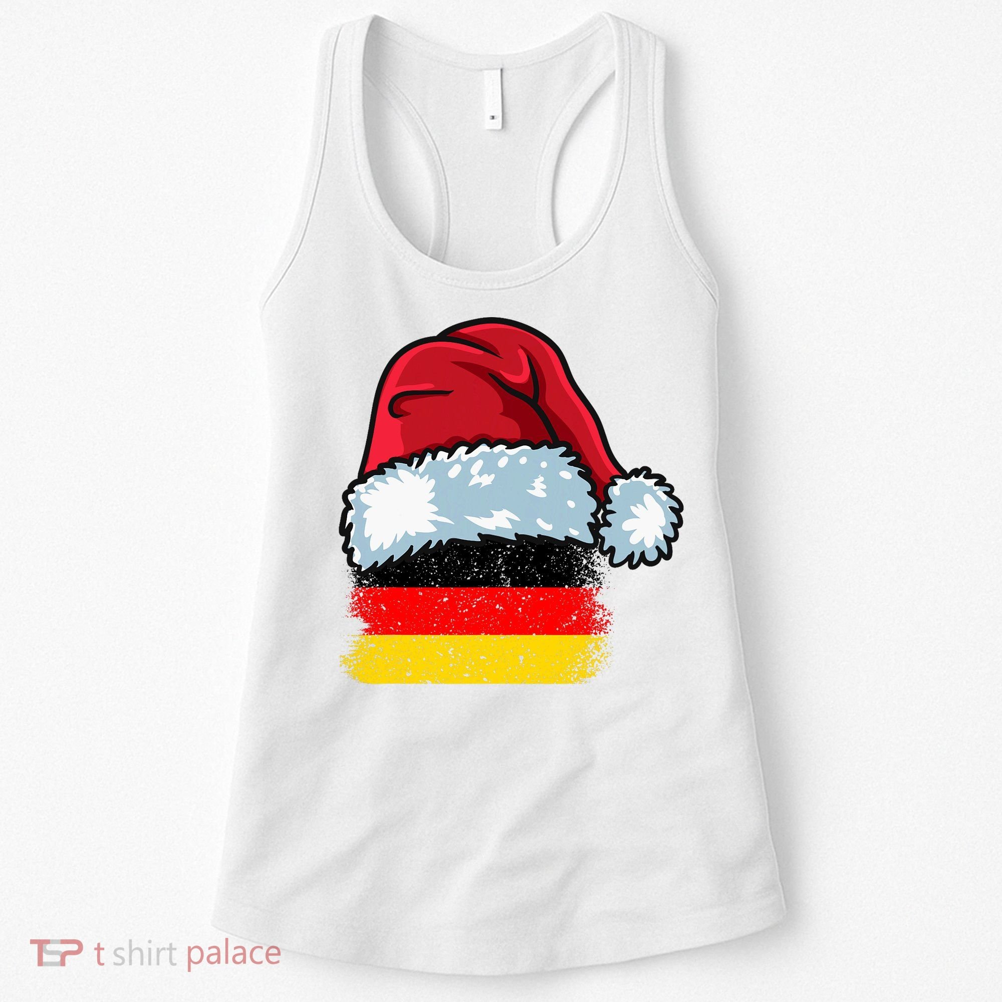 Funny Christmas Hat For Happy Germany Costume Women's Tank Top