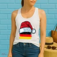 Funny Christmas Hat For Happy Germany Costume Women's Tank Top thumb 2