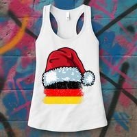 Funny Christmas Hat For Happy Germany Costume Women's Tank Top thumb 3
