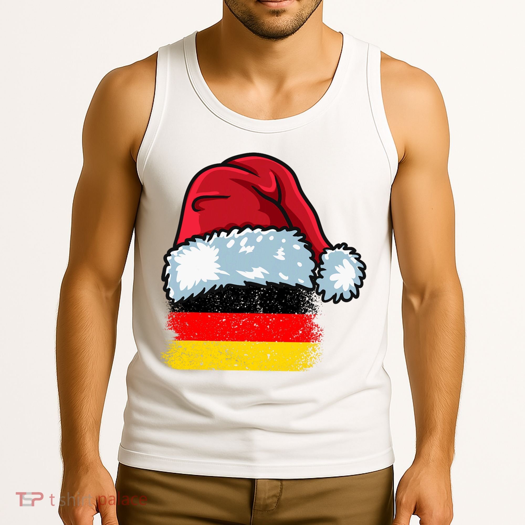 Funny Christmas Hat For Happy Germany Costume Tank Top