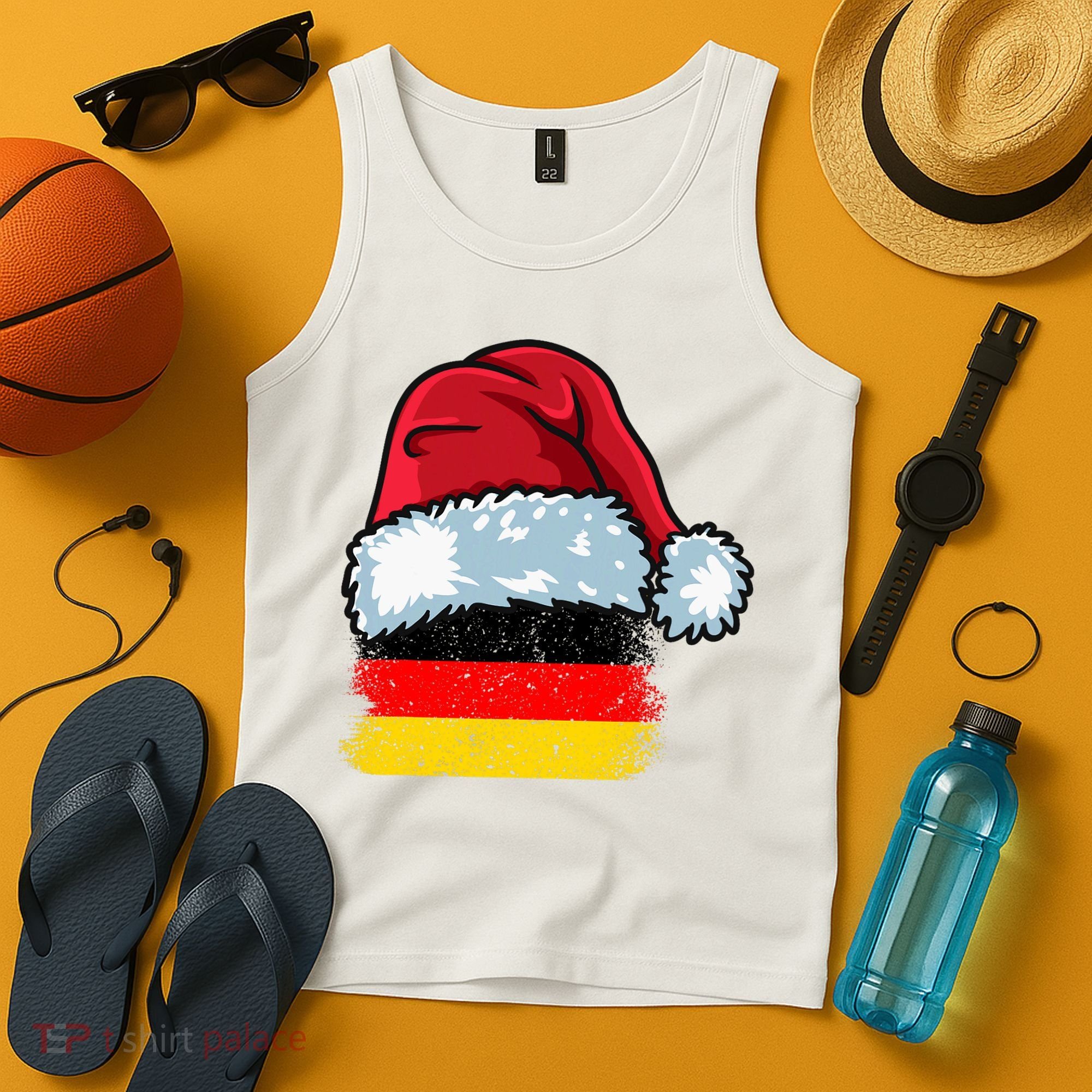 Funny Christmas Hat For Happy Germany Costume Tank Top