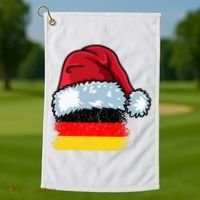 Funny Christmas Hat For Happy Germany Costume Golf Towel thumb 1