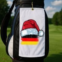 Funny Christmas Hat For Happy Germany Costume Golf Towel thumb 2