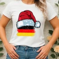 Funny Christmas Hat For Happy Germany Costume Women's T-Shirt thumb 2