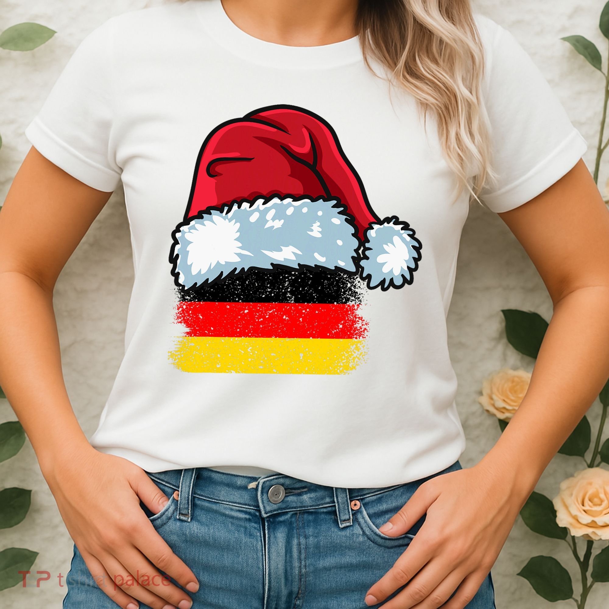 Funny Christmas Hat For Happy Germany Costume Women's T-Shirt